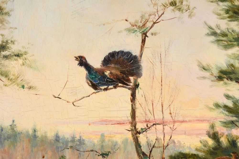 Obraz las pejzaż sygnowany 110/65cm