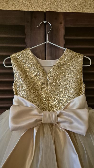 Блискуче золоте плаття 86-92, дитяча сукня платье деское нарядное