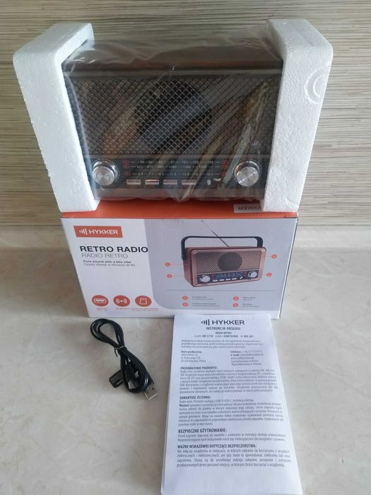 HIT Radio retro sieciowe na usb bezprzewodowe akumulatorowe 2w1 KURIER