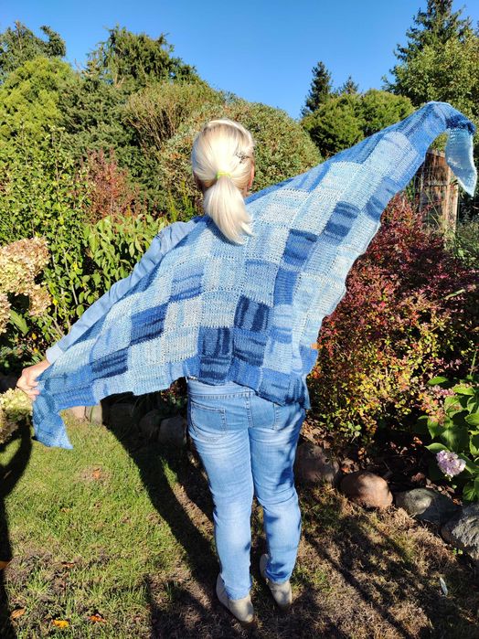 Chusta szal trójkątna handmade