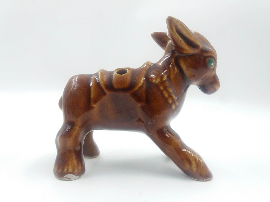 Ładna ceramiczna figurka osiołka PRL