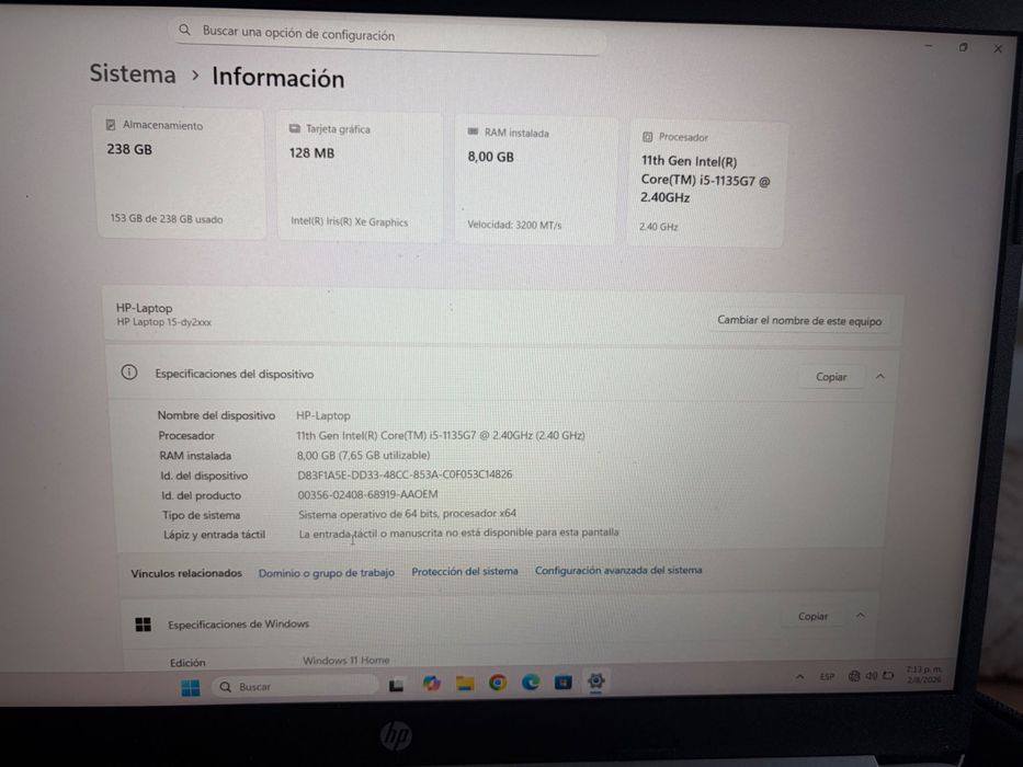 HP portátil i5-1135G7 | 15.6"