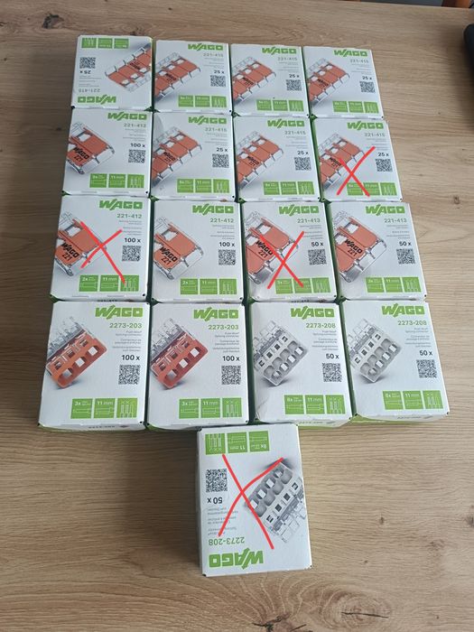 Złączki Wago nowe, nie otwierane