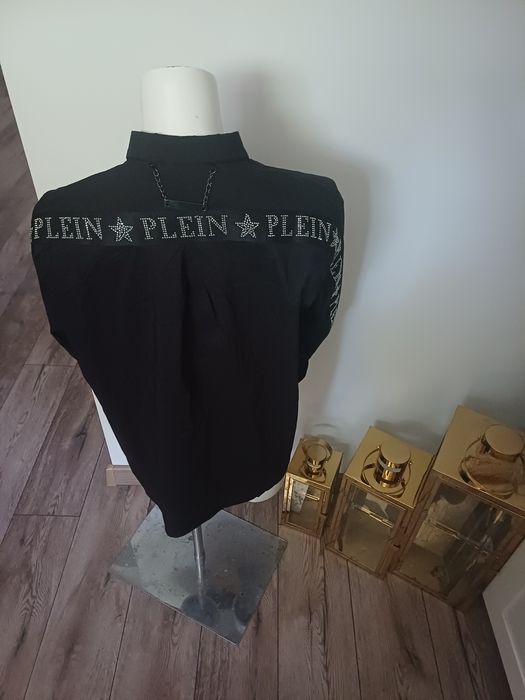 Przepiękna koszula Czarna z ozdobnymi misiem z cyrkoniami