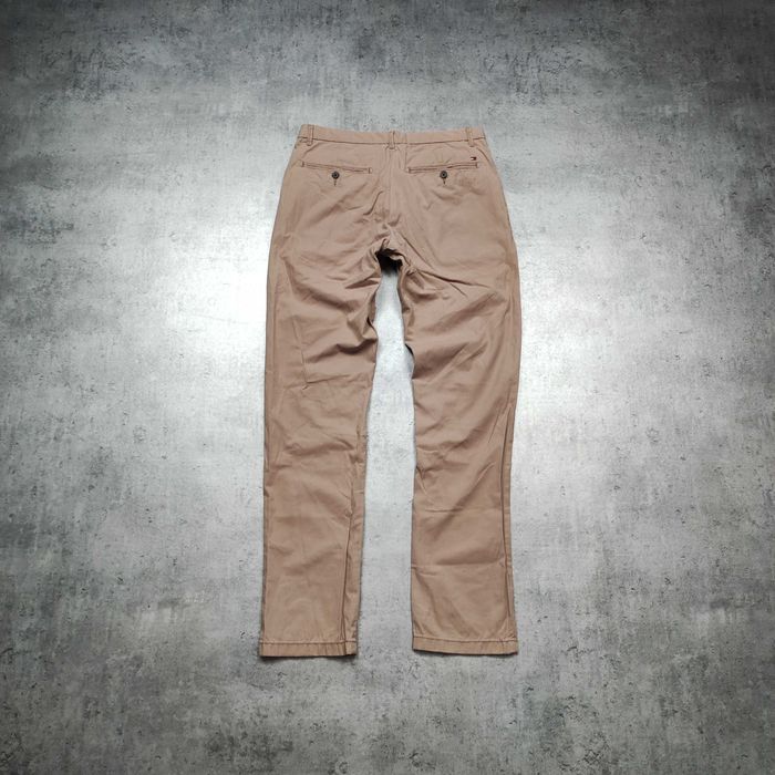MĘSKIE Eleganckie Smart Casuals Beżowe Spodnie Chino Tommy Hilfiger