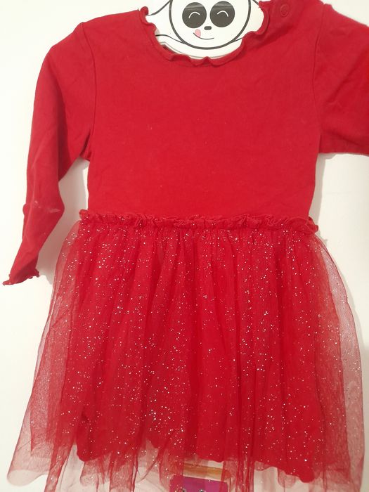 Vestido menina 12 meses com tule brilhante