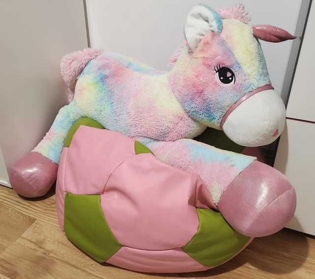 Koń pony maskotka XXL + pufa siedzisko piłka