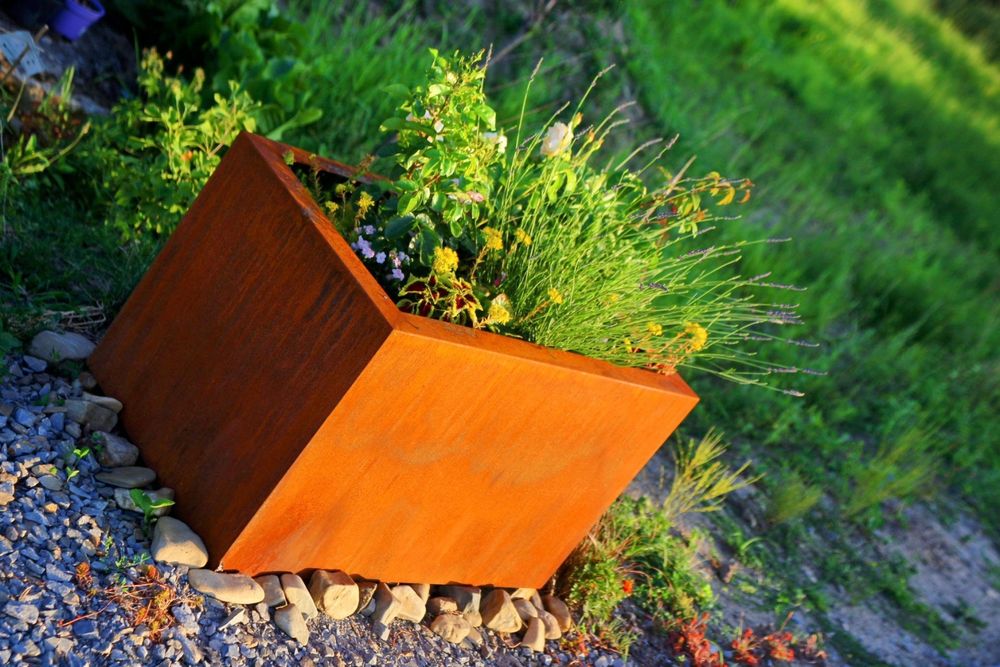 Donica duża corten stal industrialna każdy wymiar