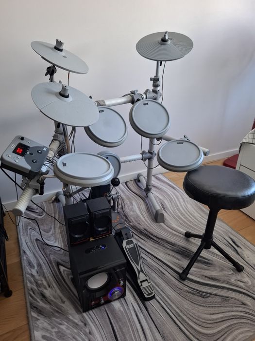 Bateria eletrónica KAT KT1 + Colunas Microtek + Banco (Pack completo de treino)