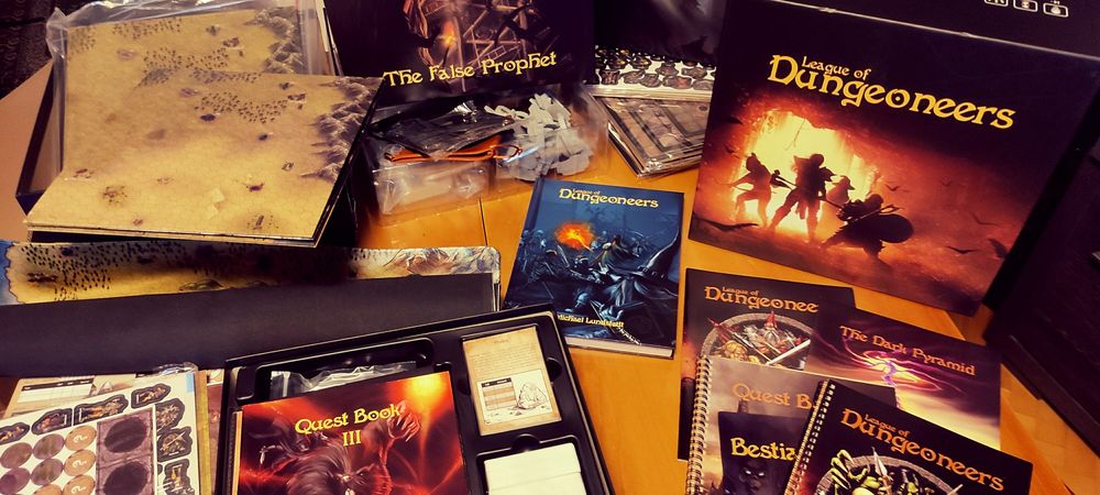 League of Dungeoneers - King Plegde:  Ancient Lands + False Prophet + Compansions Expansion