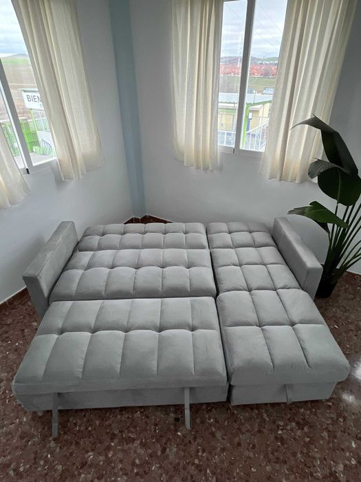 sofá-cama com chaise longue e arrumação envió gratis