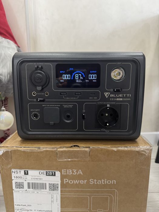Зарядна станція Bluetti EB3A 268Wh 600W