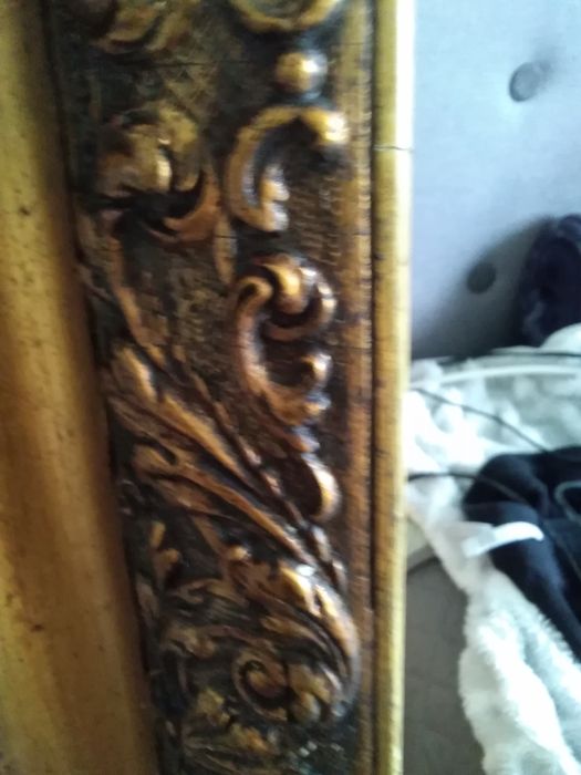 Rama do obrazu lustra drewniana zlocona starocie kolekcje