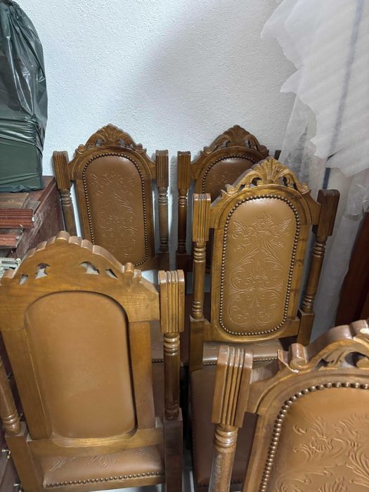 Conjunto mesa jantar + 6 cadeiras estilo clássico