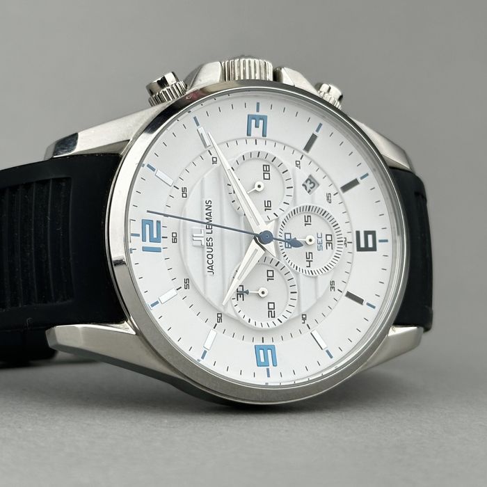 Zegarek naręczny męski Jacques Lemans | biały chronograf