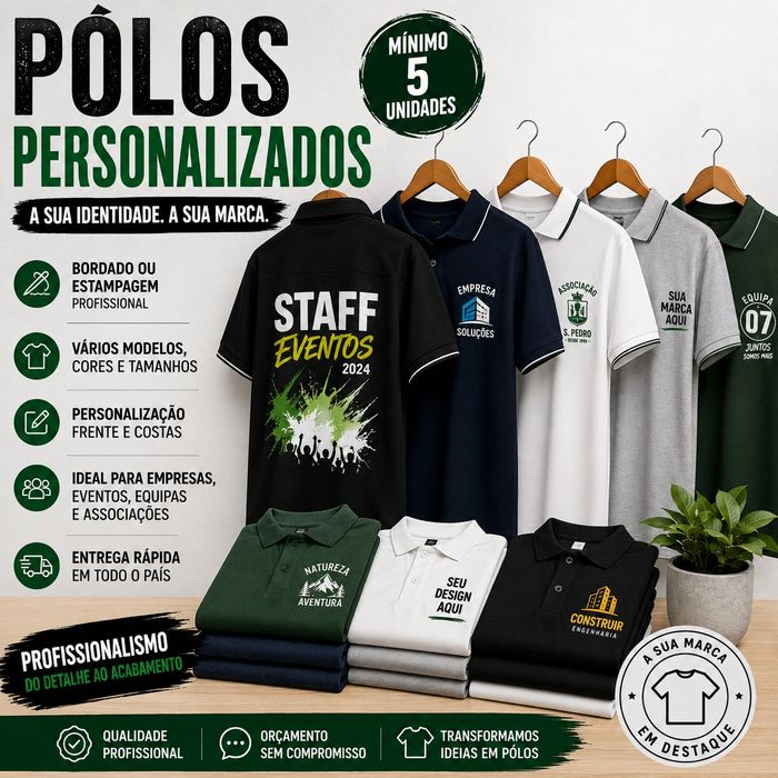 Pólos Personalizados| estampagem profissional / empresas, grupos, associações e eventos