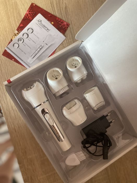 Епілятор масажер із насадками домашній Gemei GM-3072 5в1