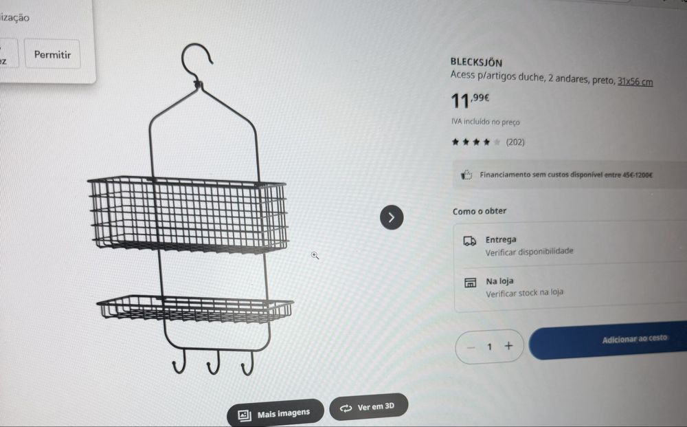 Acessorio para artigos de duche