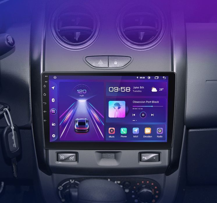 Renault Duster 2015-2020 – Radio Android 15 9" CarPlay Android Auto 2GB/32GB GPS Nawigacja Stacja Multimedialna WiFi Bluetooth PL