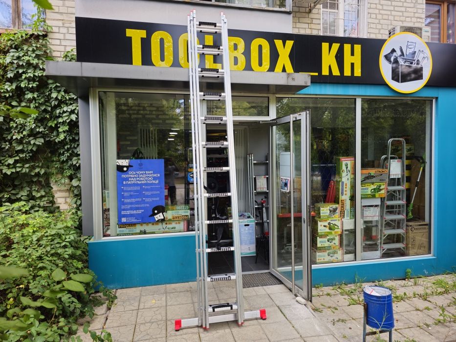 Лестница 7,9м  3х12 Трехсекционная Алюминиевая Новая Драбина