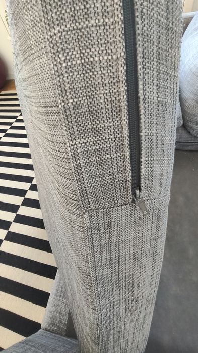 Sofá 3 lugares cinzento, capas amovíveis
