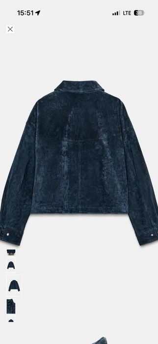 Синя замшева куртка Zara 3046/433/401