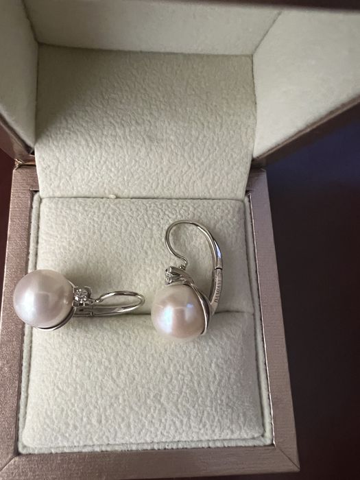Серьги с бриллиантами и жемчугом