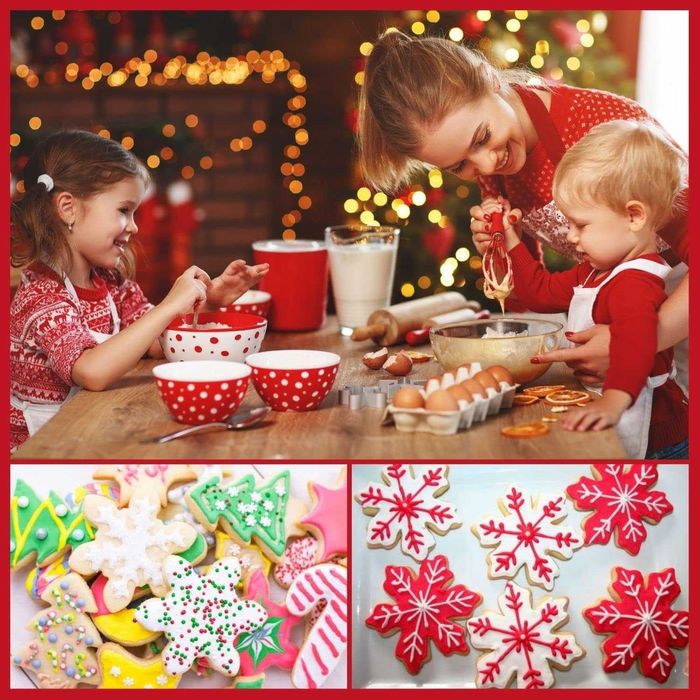 3x Foremki do Ciastek Babeczek PŁATKI ŚNIEGU-Stal nierdz.+Silikon.rant