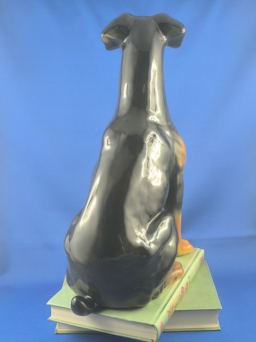 Doberman 39cm Jikohera Czechosłowacja #pies #porcelana #ceramika