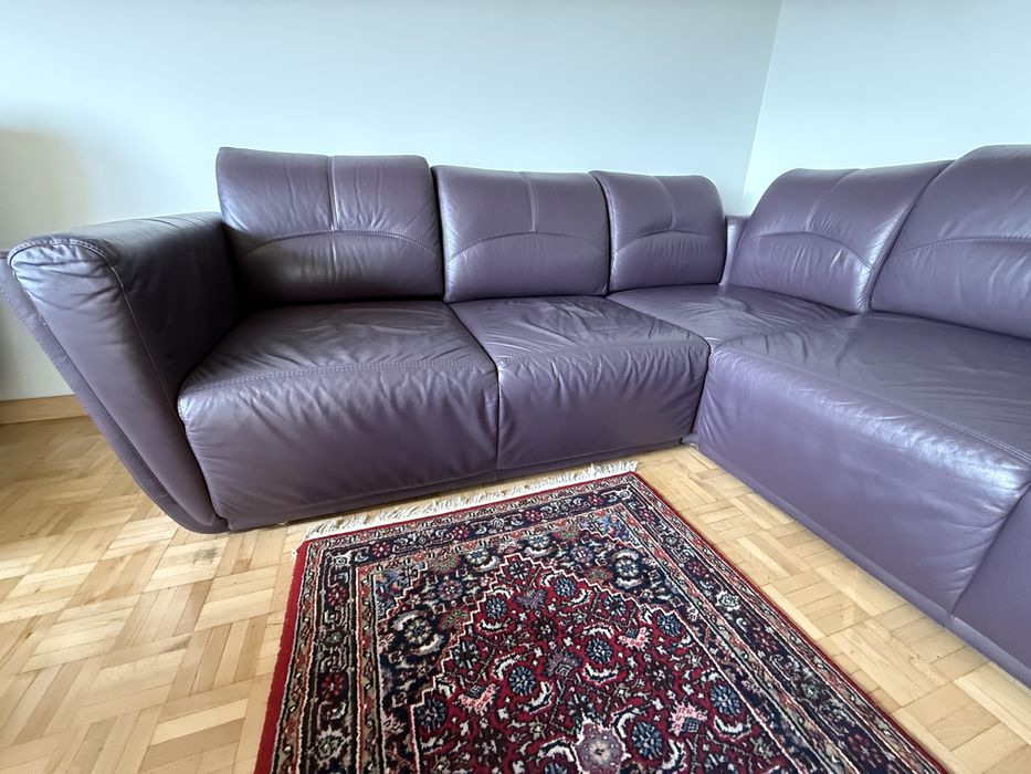 Narożnik skórzany kolor śliwka