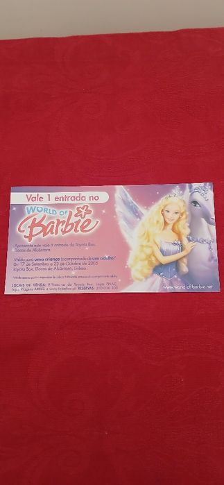 Bilhete World of Barbie, de 2005