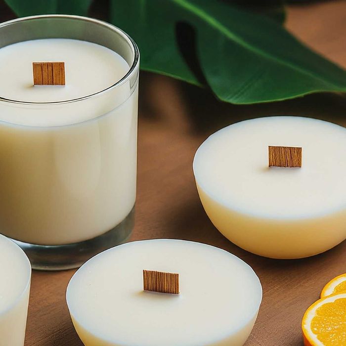 Pavios de vela de madeira com suporte metálico, 10 unidades