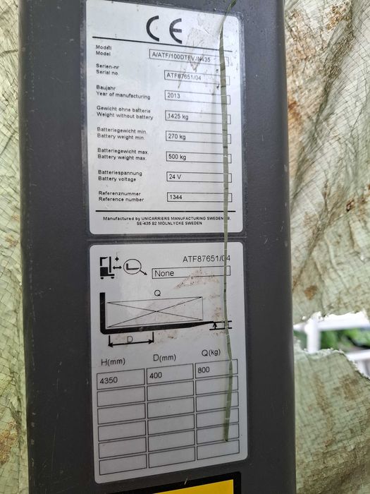 Wózek widłowy elektryczny ATLET 2013 | 4,35 m | wysuwane widły