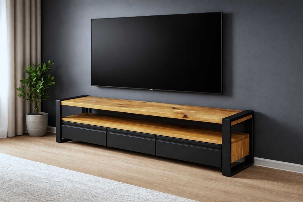 Szafka RTV Dębowa LOFT 100% Lite Drewno Różne Wymiary.