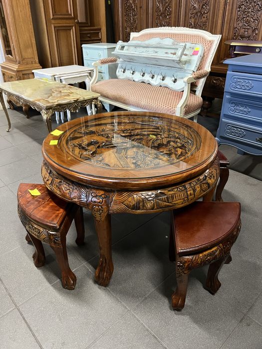 Stolik Orientalny okrągły z taboretami/Raty