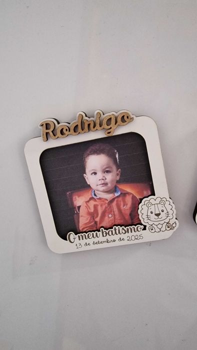 Lembrança de Batismo Personalizada em Madeira com Foto (incluída)