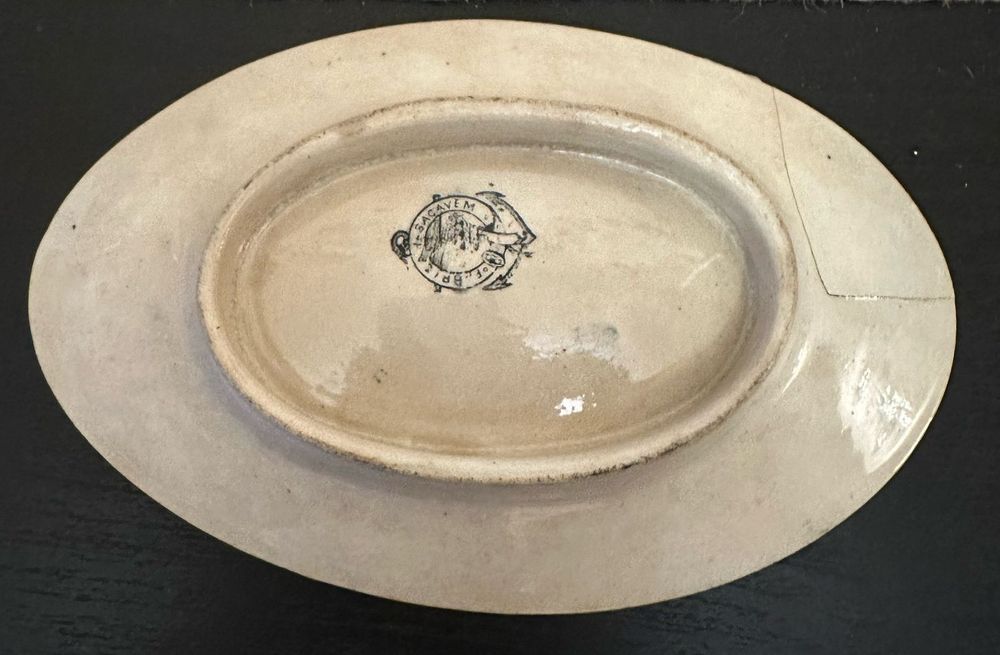 Covilhete azeitoneira em faiança Sacavém