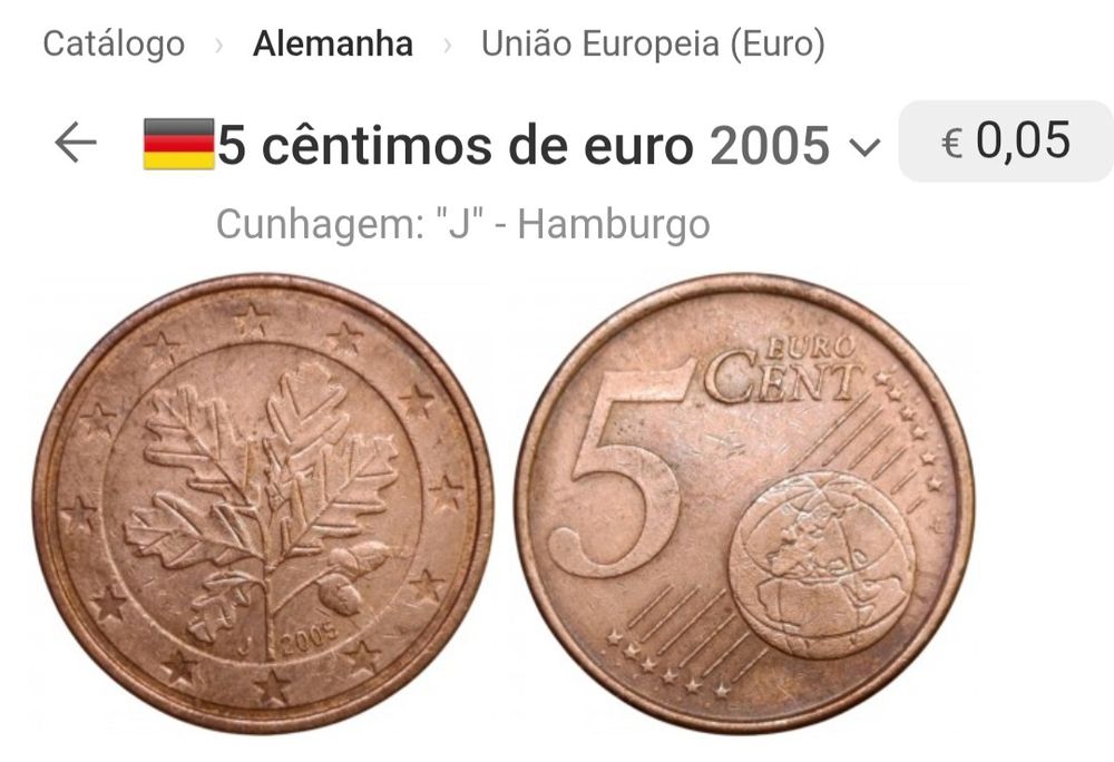 Moeda 0,05€, Alemanha 2005