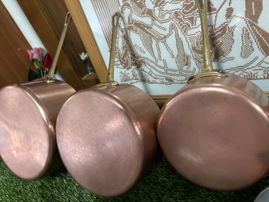 Conjunto de tachos em cobre