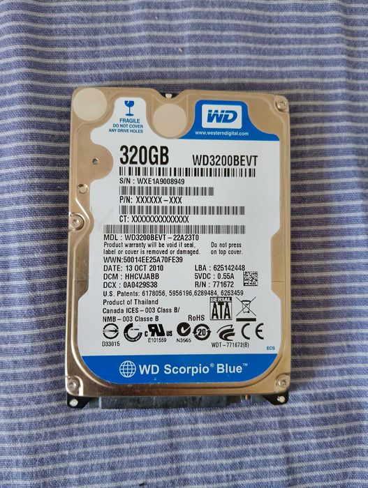 Робочий жорсткий диск WDblue 320gb