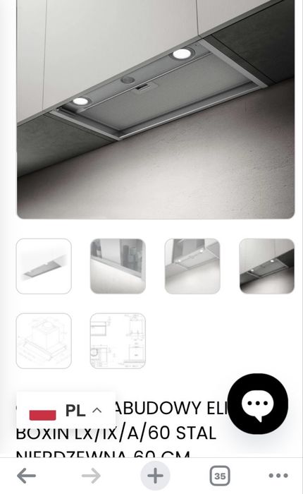 Nowy z faktura okap  Elica LX/IX/A/60