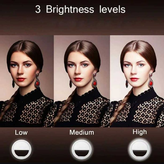 НОВОЕ Светодиодное селфи-кольцо для телефона + 3 режима яркости подсв