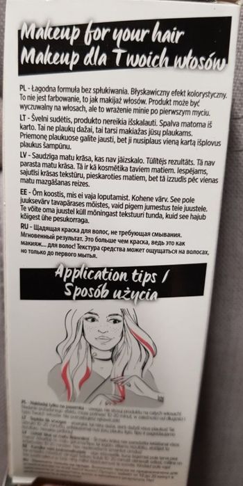 Różowa farba do włosów zmywalna Loreal 20 szt .