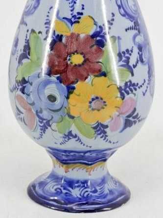 Grande Jarrão em Faiança de Alcobaça pintado à mão em azul e flores 45cm