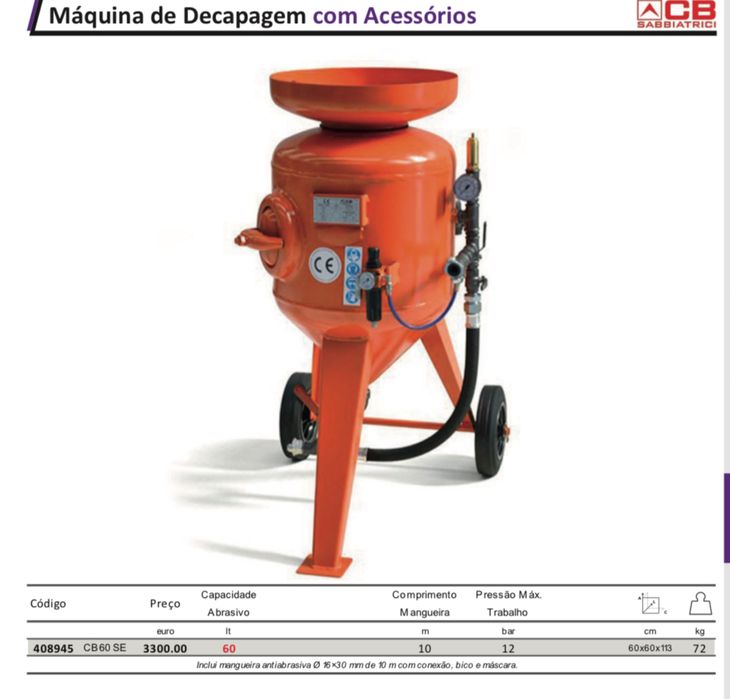 Maquina de decapagem com acessorios