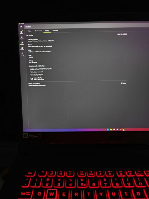 Laptop gamingowy acer nitro 5 AN517-41, RTX 3080, Ryzen 7 5800H