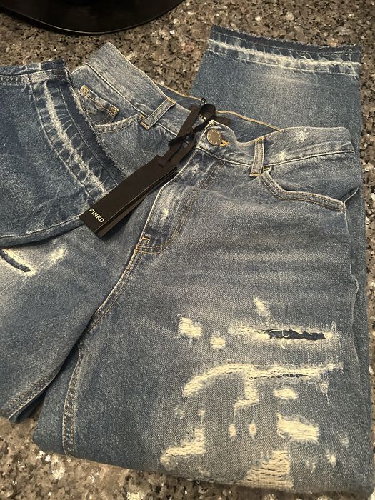 Spodnie jeans z przetarciami Pinko r.28
