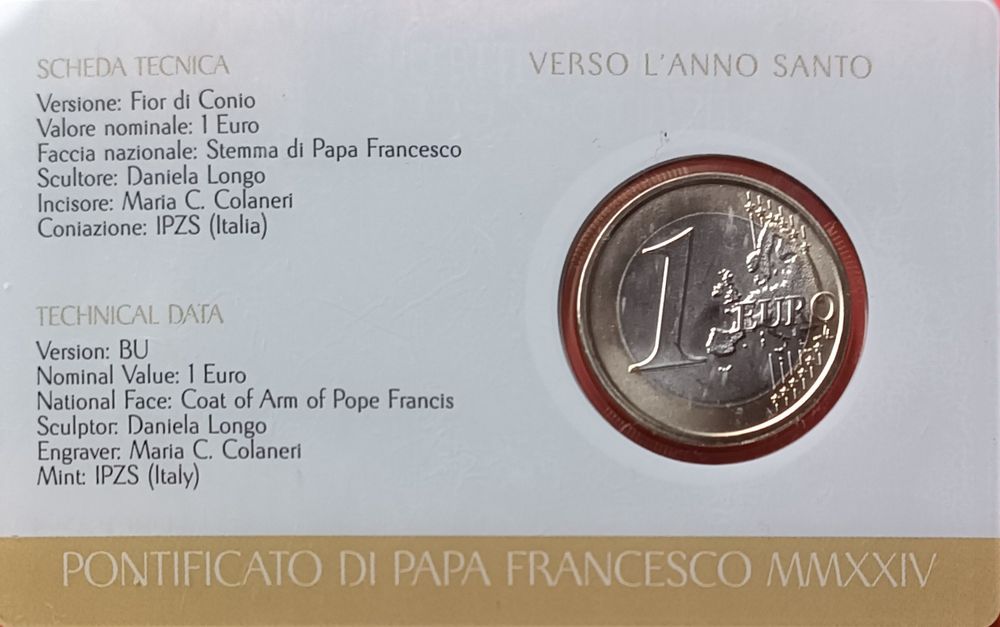 Vaticano 2024 -. Papa Francisco Coincard n° 4
