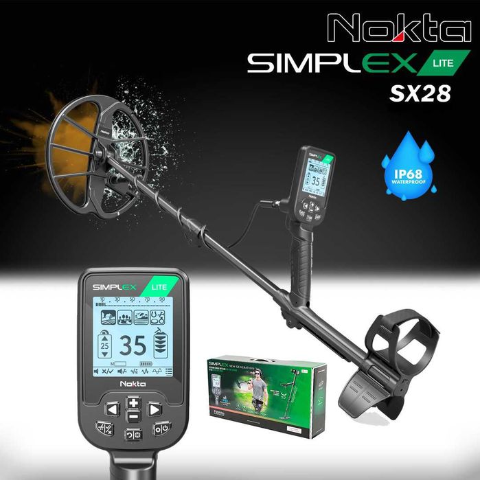 Металошукач Simplex LITE з котушкою SX28. Частота 15 кГц. Водостійкий металодетектор Нокта Сімплекс Лайт
