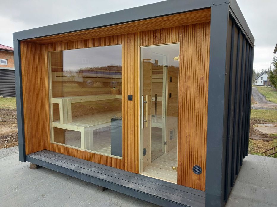 Sauna Ogrodowa ARKAYA Thermo 3,7 m x 2,6 m z przedsionkiem